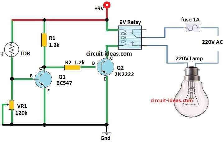 Automatic Street Light Circuit Diagram using LDR