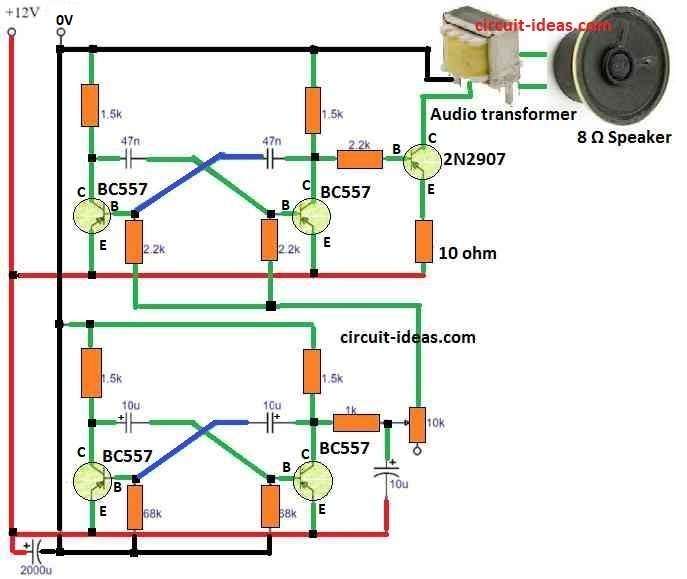 Chirping Bird Sound Generator Circuit Diagram