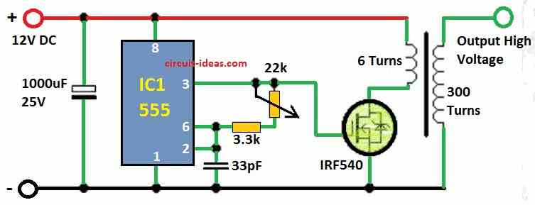 Simple High Voltage Generator Circuit Diagram