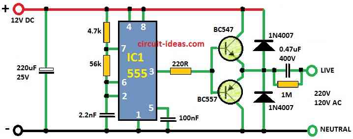 220V power line communication remote control transmitter circuit