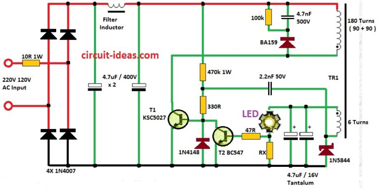 5 Watt LED Driver Circuit (SMPS) - Circuit Ideas for You