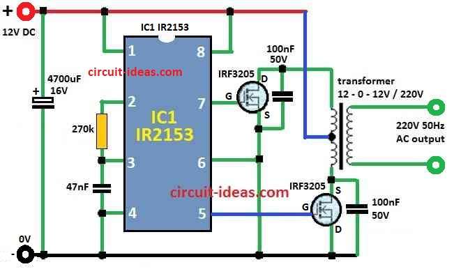 Simple 500 Watt Inverter Circuit Diagram