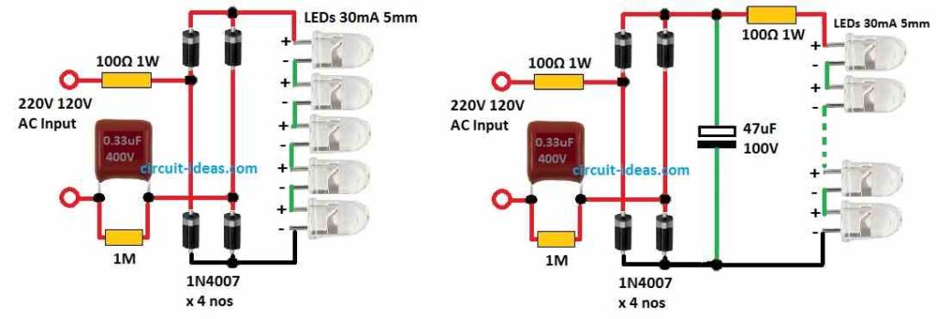 Simple LED Bulb Circuit Diagram