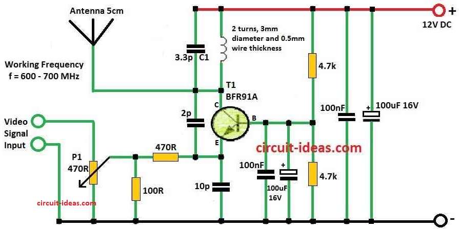 Simple TV, Video Transmitter Circuit Diagram