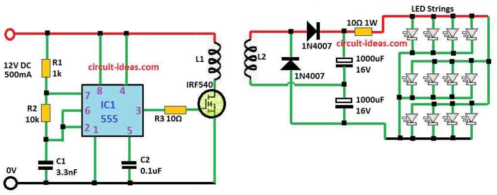 Simple Wireless LED Light Circuit Diagram