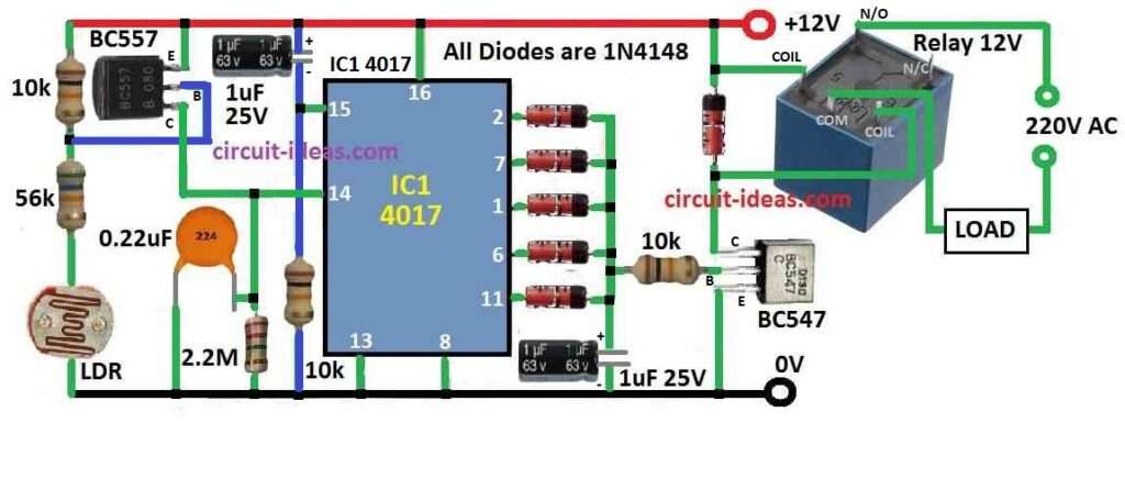 Flashlight Activated Remote Control Circuit Diagram