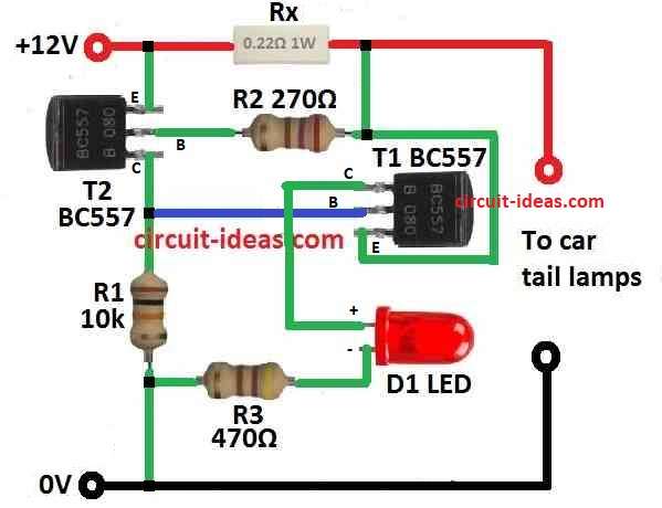 Simple Car Fused Tail Lamp Indicator Circuit Diagram