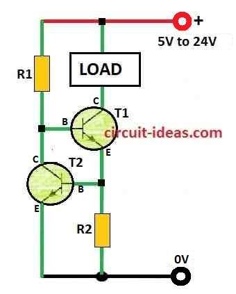 Simple Current Limiter Circuit Diagram using Transistors