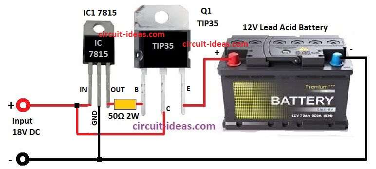 Simple High Current Battery Charger Circuit Diagram