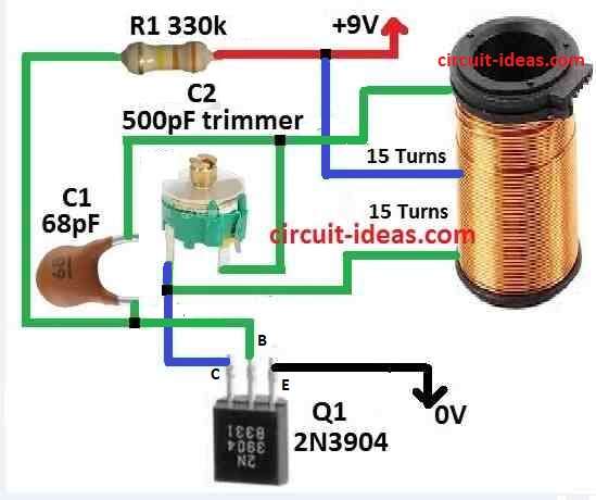Simple Metal Detector Circuit Diagram