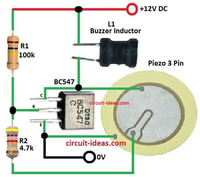 Simple Piezo Buzzer Circuit Diagram