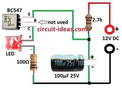 Simple Single Transistor LED Flasher Circuit Diagram