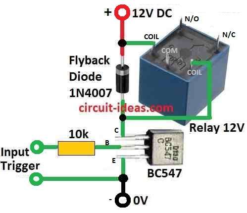 Simple Transistor Relay Driver Circuit Diagram