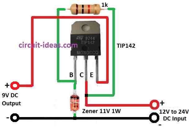 Simple Voltage Regulator Circuit Diagram using Transistor and Zener
