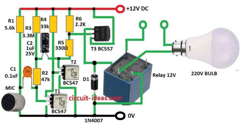 Simple Sound Activated Relay Circuit - Circuit Ideas for You