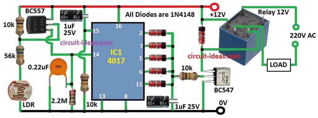 Flashlight Activated Remote Control Circuit Diagram