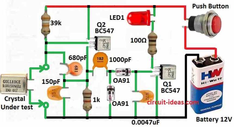 Simple Crystal Tester Circuit - Circuit Ideas for You