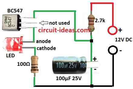 Simple Single Transistor LED Flasher Circuit Diagram