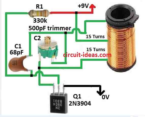 Simple Metal Detector Circuit Diagram