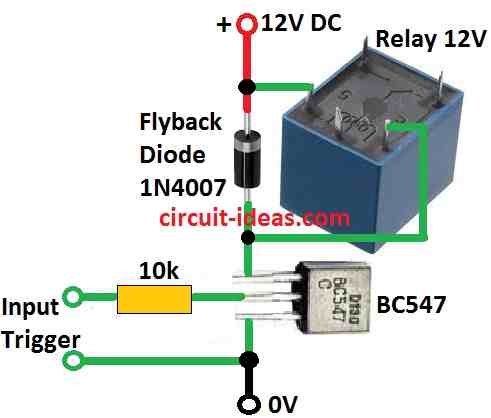 Simple Transistor Relay Driver Circuit Diagram