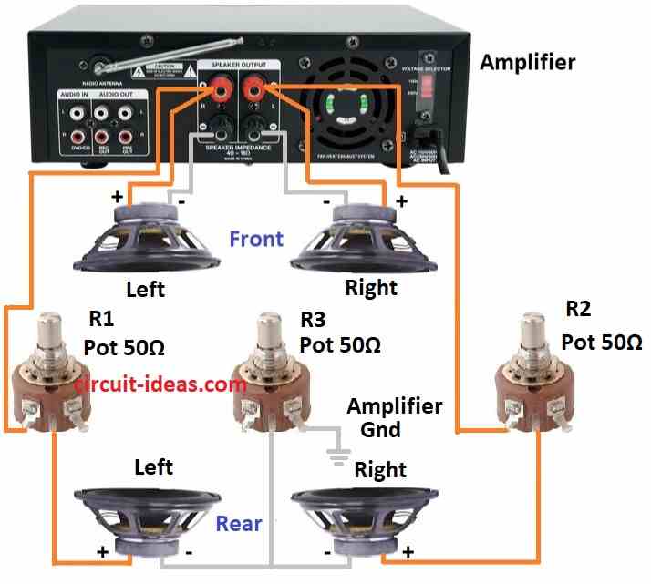 Simple Surround Sound Speaker Circuit - Circuit Ideas for You