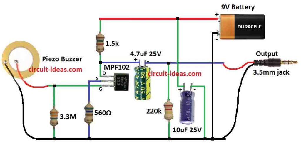 Simple Contact MIC Circuit Diagram