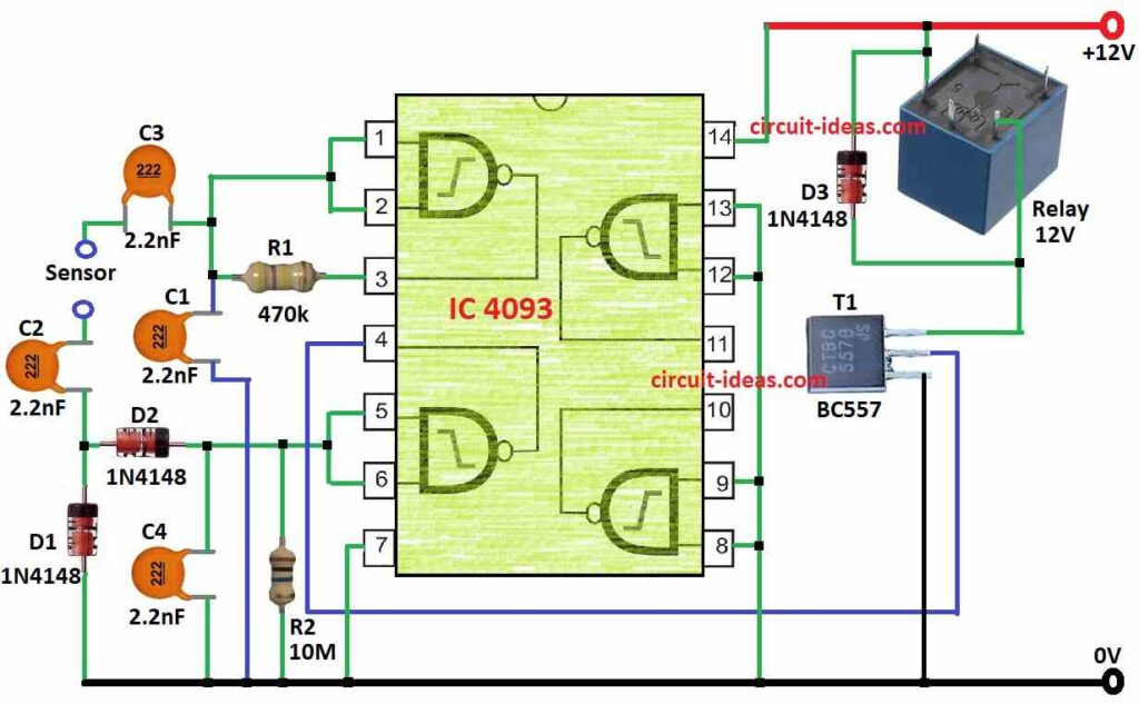 Simple Anti Corrosion Free Liquid Level Sensor Circuit Diagram