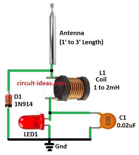 Simple RF Sensor without Battery Circuit Diagram