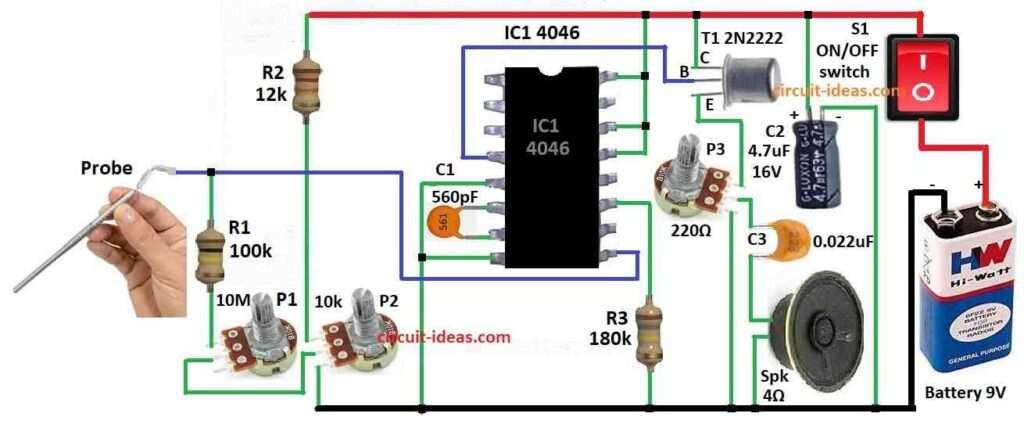 Simple Acupuncture Point Locator Circuit Diagram