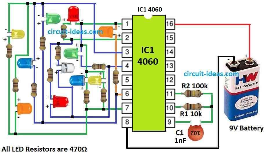 Simple Christmas LED Lights Circuit Diagram