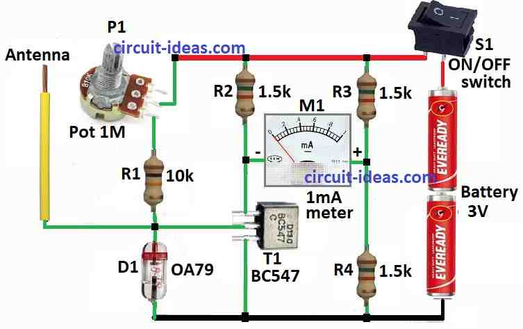 Simple Rf Field Strength Meter Circuit Circuit Ideas For You