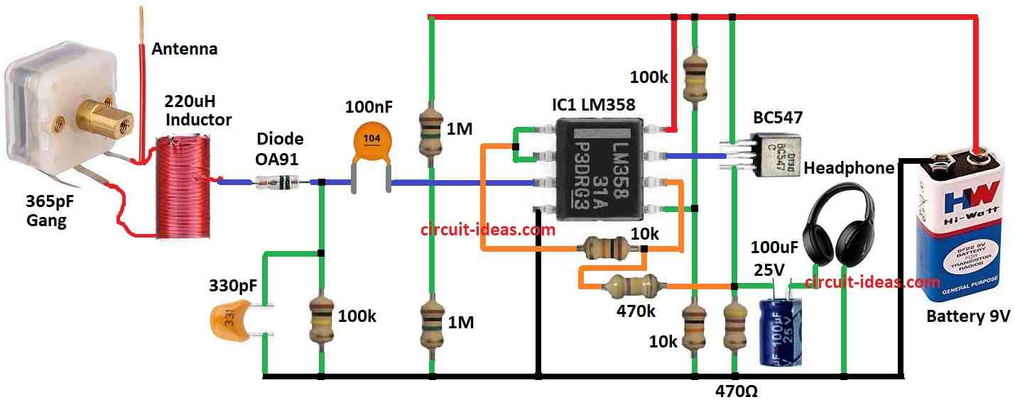 Simple Radio Circuit with Headphones - Circuit Ideas for You