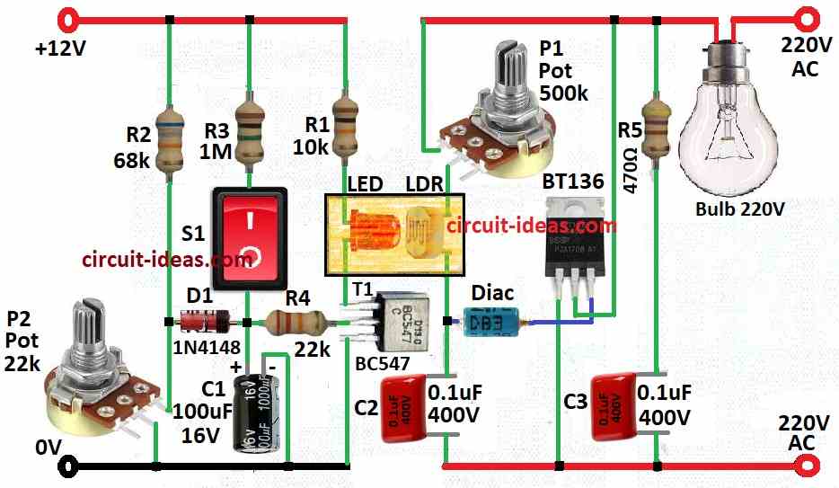 Slow Start, Fade Lamp Dimmer Circuit - Circuit Ideas for You