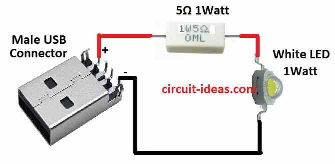 Simple USB Lamp Circuit Diagram