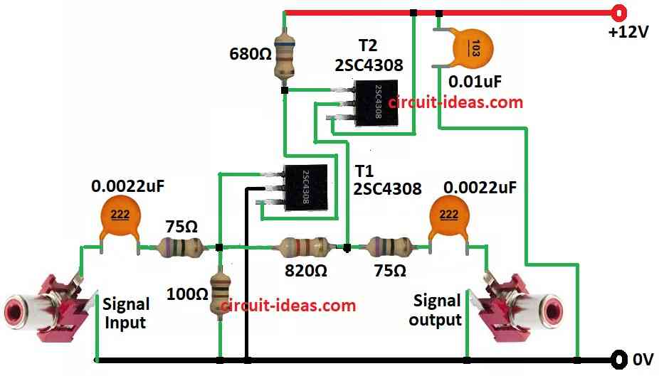 Simple Cable TV Amplifier Circuit Diagram