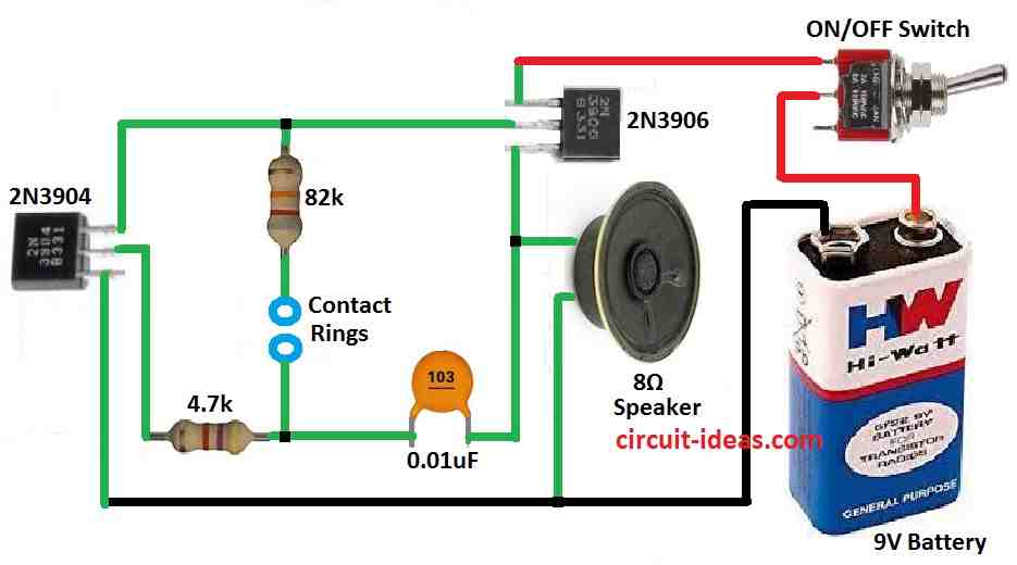 Simple Lie Detector Circuit Diagram