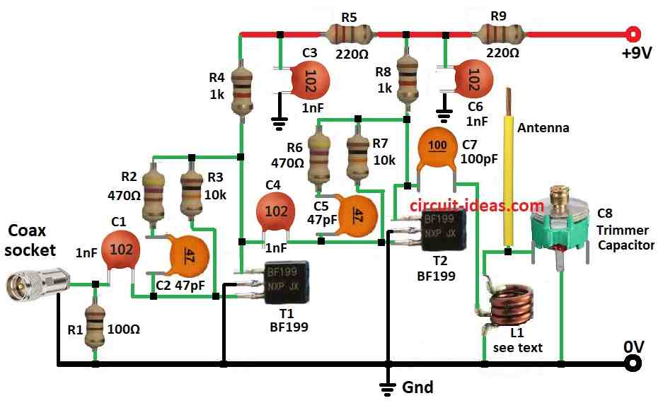 Simple Booster Circuit Diagram for Cable Radio