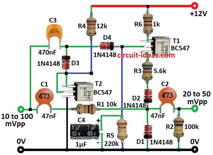 Simple Audio Compressor Circuit Diagram