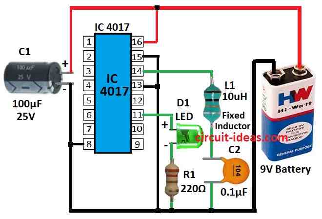 Simple contactless 220V Phase Detector Circuit Diagram using IC 4017