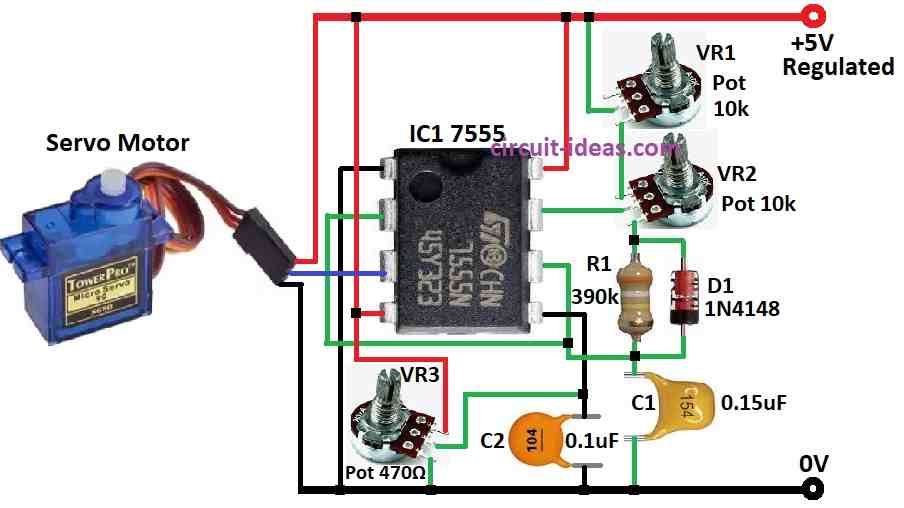 Simple Servo Motor Controller Circuit Diagram