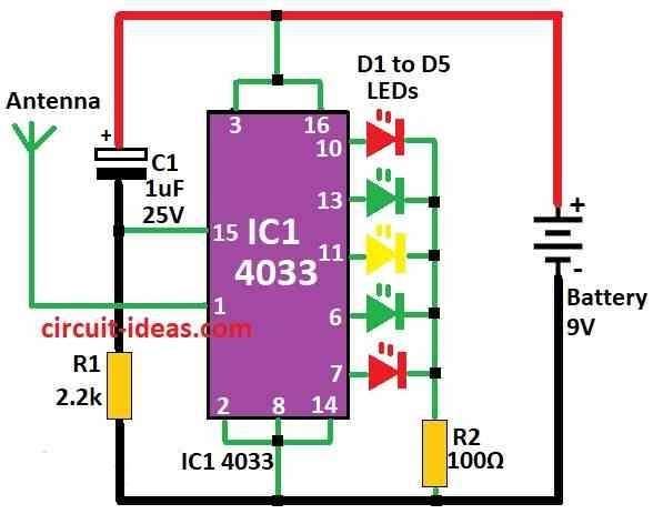 Simple Radiation Sensor Circuit Diagram