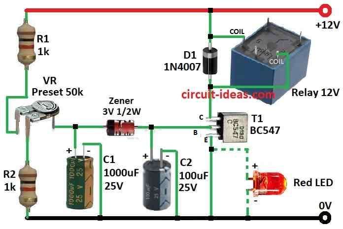 Simple Time Delay Relay Circuit Diagram