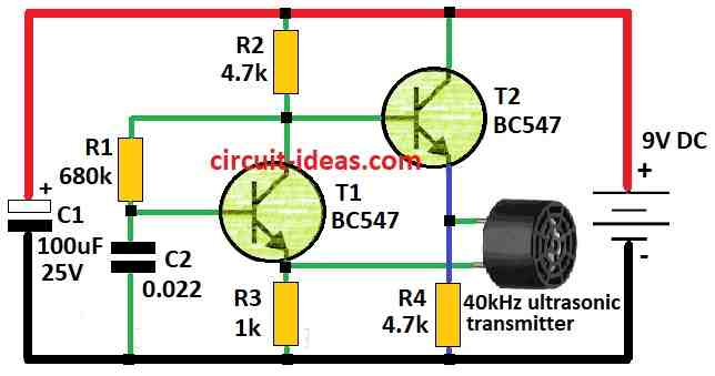 Ultrasonic Transmitter Circuit Diagram