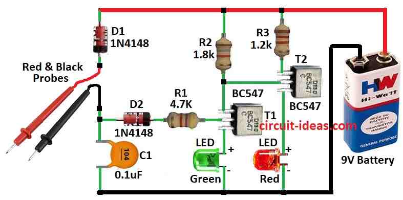 Simple Electronic Component Tester Circuit Diagram