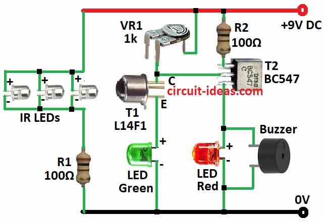 Simple Entrance Alarm Circuit Diagram