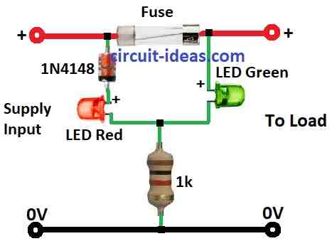 Simplest Blown Fuse Indicator Circuit Diagram