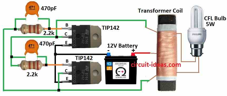 Simple CFL Driver Circuit Diagram