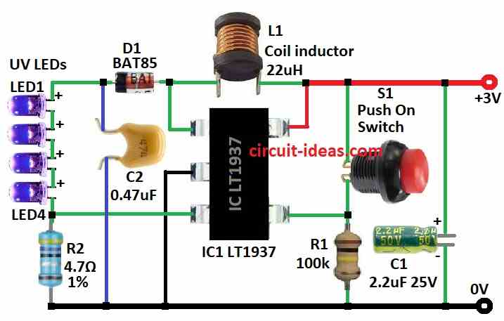 Simple Counterfeit Money Detector Circuit Diagram