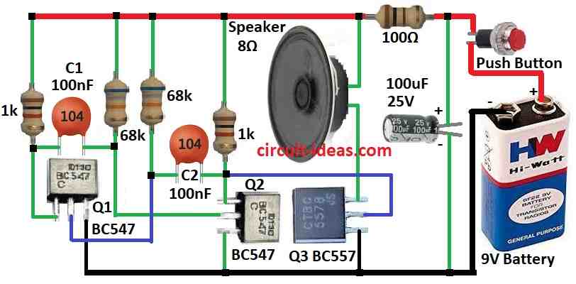 Simple Fog Horn Circuit Diagram