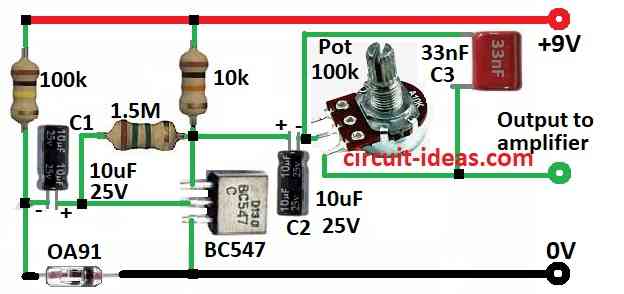 Simple Rain Sound Effect Generator Circuit Diagram